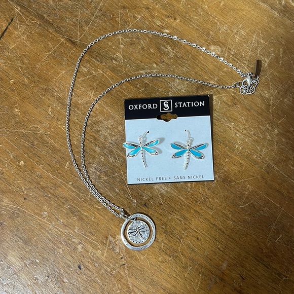 oxford station Jewelry - NEW dragonfly earrings and dragonfly pendant necklace.